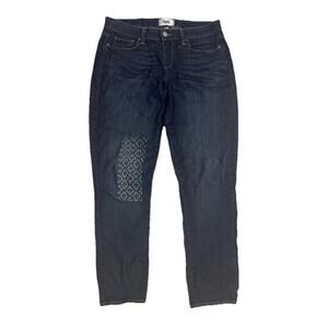 PAIGE Kylie Crop Skinny Jeans Women 29 Dark Wash Embroidered Stretch